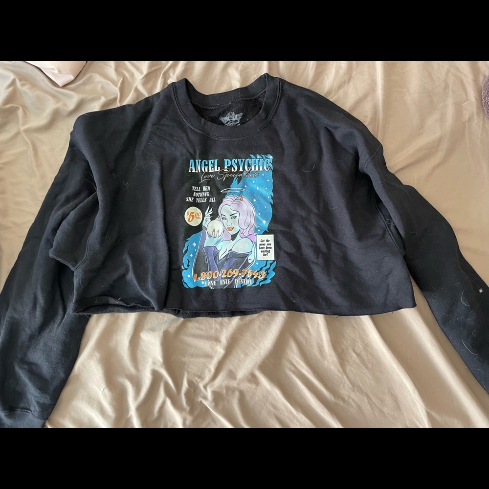 NWT Boys Lie Cropped Angel Psychic Sweatshirt